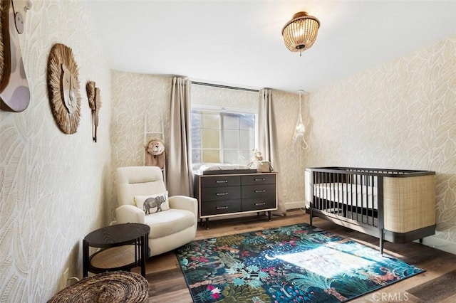 4326 Forest Ranch Rd, Oceanside, CA 92057 - bedroom featuring wallpapered walls and wood finished floors