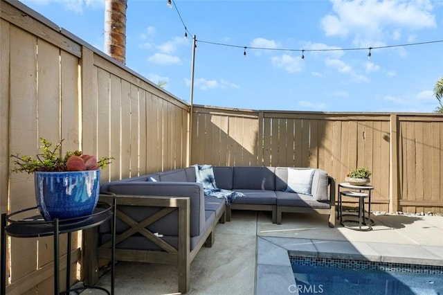 4326 Forest Ranch Rd, Oceanside, CA 92057 - fenced backyard with an outdoor living space and a patio