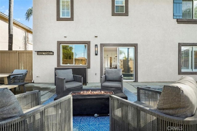 4326 Forest Ranch Rd, Oceanside, CA 92057 - view of patio with an outdoor living space with a fire pit