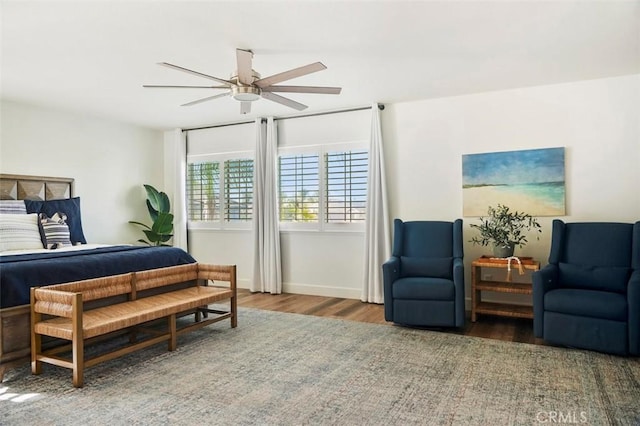 4326 Forest Ranch Rd, Oceanside, CA 92057 - bedroom featuring wood finished floors, a ceiling fan, and baseboards