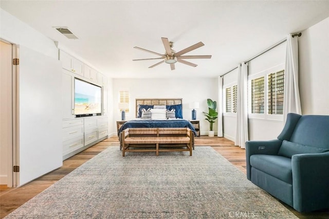 4326 Forest Ranch Rd, Oceanside, CA 92057 - bedroom featuring light wood finished floors, baseboards, and a ceiling fan