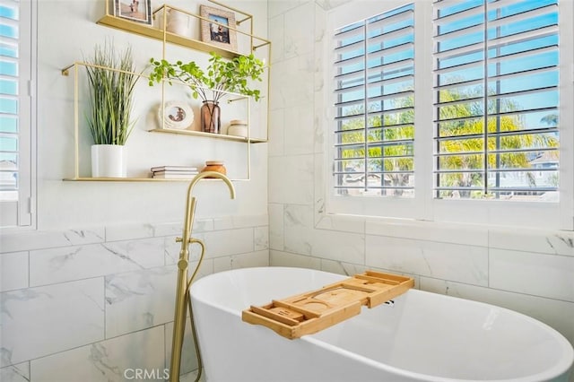 4326 Forest Ranch Rd, Oceanside, CA 92057 - bathroom with tile walls and a soaking tub