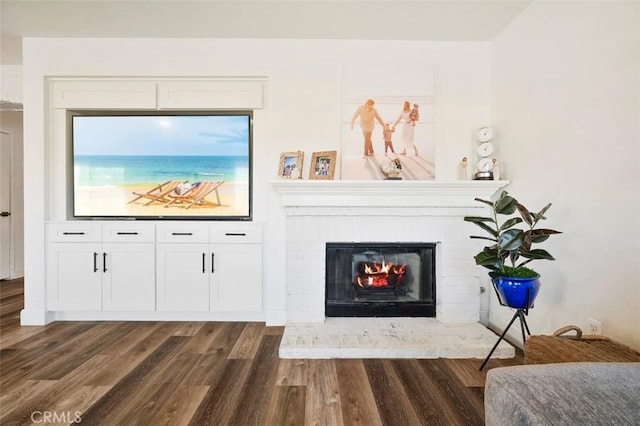 4326 Forest Ranch Rd, Oceanside, CA 92057 - living room with dark wood finished floors and a brick fireplace