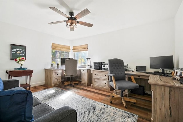 4326 Forest Ranch Rd, Oceanside, CA 92057 - office space with wood finished floors and a ceiling fan