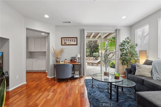 103 Corte Tierra Bella, San Clemente, CA 92673 - living room with light wood-style floors, recessed lighting, and baseboards