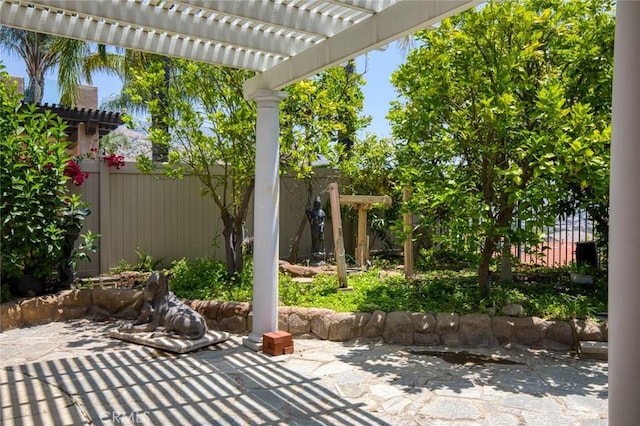 30185 Tenaya Ln, Highland, CA 92346 - fenced backyard with a patio and a pergola