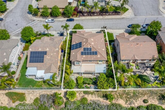 30185 Tenaya Ln, Highland, CA 92346 - aerial view of residential area featuring property parcel outlined