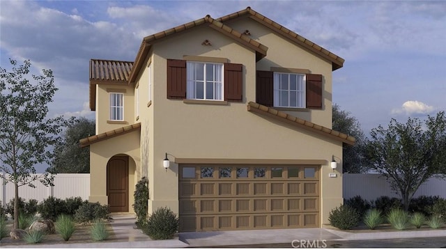 15583 Asana Way, Fontana, CA 92336 - mediterranean / spanish-style house with a tile roof, a garage, and stucco siding