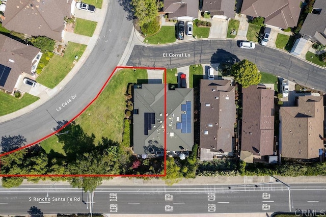 1302 El Corral Ln, San Marcos, CA 92078 - aerial view of residential area with property boundaries highlighted