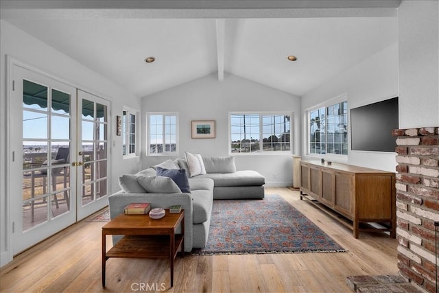 320 W 19th St Unit 1, San Pedro, CA 90731 - living room with light wood-style flooring, healthy amount of natural light, french doors, and baseboards