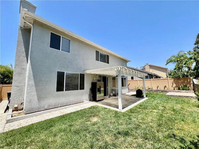5890 Kendrick Dr, Riverside, CA 92507 - rear view of property featuring a patio area, a pergola, and stucco siding
