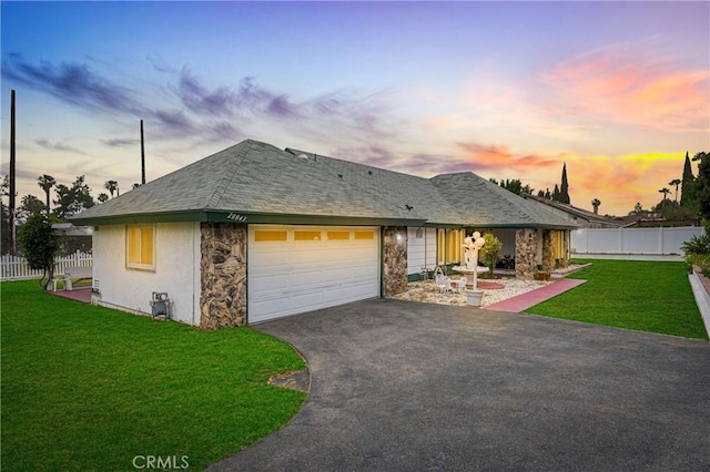 20043 Emerald Meadow Dr, Walnut, CA 91789 - view of front of property featuring driveway, an attached garage, and stone siding