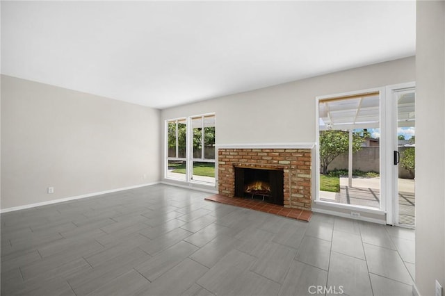 226 Breting Way, Placentia, CA 92870 - unfurnished living room with a fireplace and baseboards
