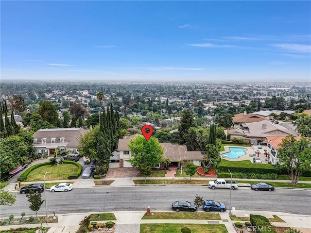 1512 Camino Lindo, South Pasadena, CA 91030 - aerial perspective of suburban area featuring a pool area