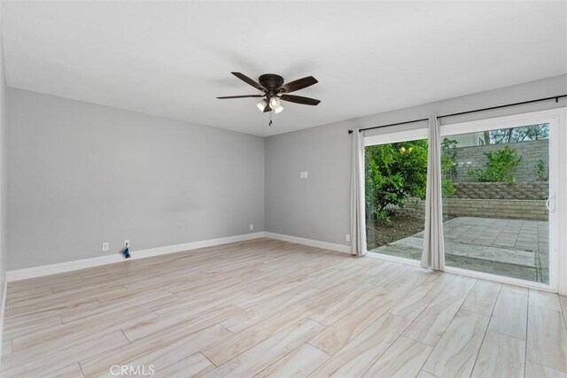 26451 Via Juanita, Mission Viejo, CA 92691 - spare room featuring a ceiling fan, baseboards, and light wood finished floors