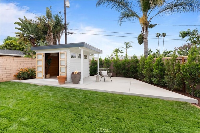 3145 Sicily Ave, Costa Mesa, CA 92626 - view of patio / terrace with an outdoor structure