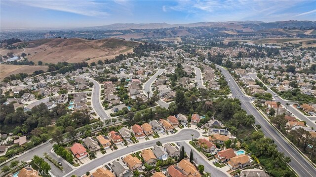 14252 Parkside Ct, Chino Hills, CA 91709 - aerial view of property's location with a mountainous background and nearby suburban area