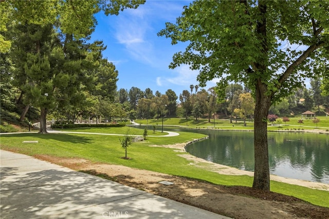 14252 Parkside Ct, Chino Hills, CA 91709 - view of property's community with a lawn, a water view, and view of scattered trees