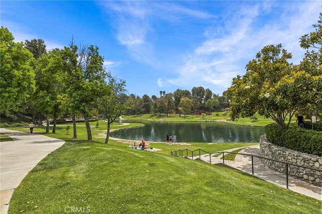 14252 Parkside Ct, Chino Hills, CA 91709 - view of community featuring a water view and a lawn