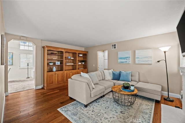 14252 Parkside Ct, Chino Hills, CA 91709 - living room with wood finished floors and baseboards