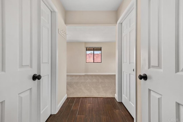 6 Cape Cod, Irvine, CA 92620 - hall featuring dark wood finished floors and dark carpet
