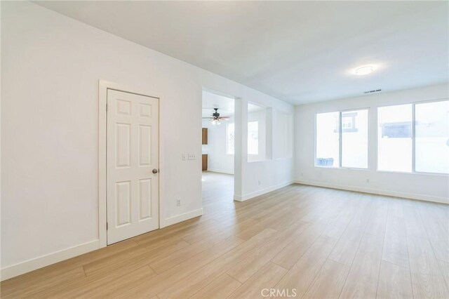1172 Cedar Hollow Rd, Beaumont, CA 92223 - spare room with light wood-style floors and ceiling fan