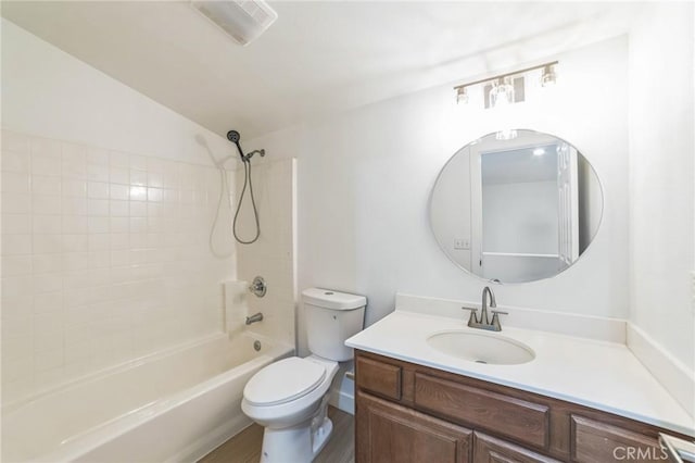 1172 Cedar Hollow Rd, Beaumont, CA 92223 - full bathroom featuring shower / tub combination, vanity, and lofted ceiling