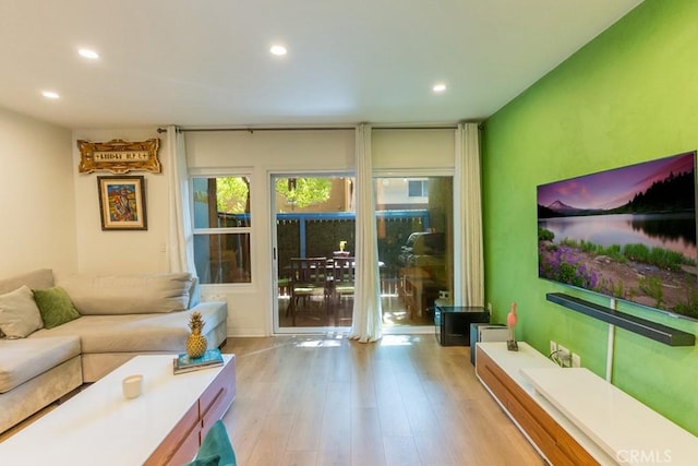 18350 Hatteras St Unit 169, Tarzana, CA 91356 - living room featuring recessed lighting and light wood-style flooring