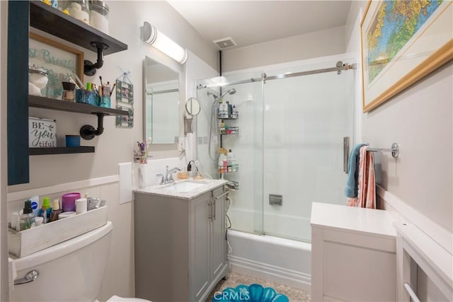 100 Atlantic Ave Unit 603, Long Beach, CA 90802 - full bathroom with vanity, toilet, and shower / bath combination with glass door