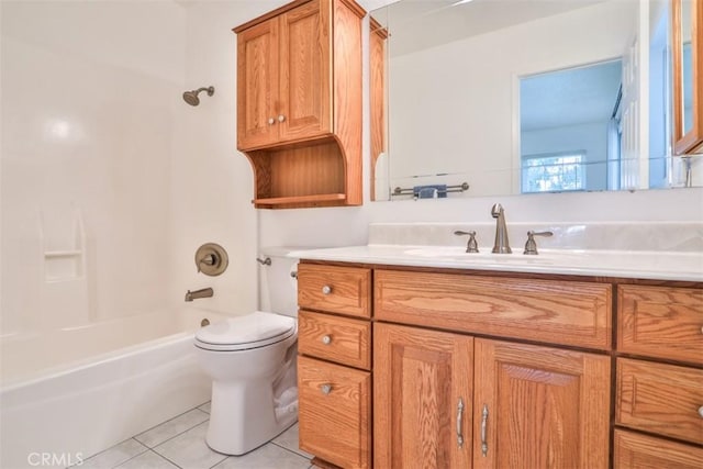 10249 Candlewood St, Rancho Cucamonga, CA 91730 - full bath with vanity, tile patterned floors, toilet, and shower / bathtub combination