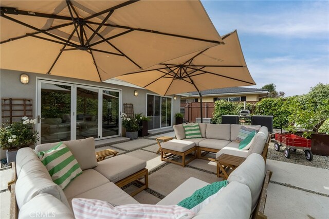 6017 Carnegie St, San Diego, CA 92122 - view of patio with an outdoor living space