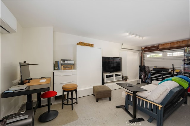 6017 Carnegie St, San Diego, CA 92122 - living room with track lighting and a wall mounted air conditioner