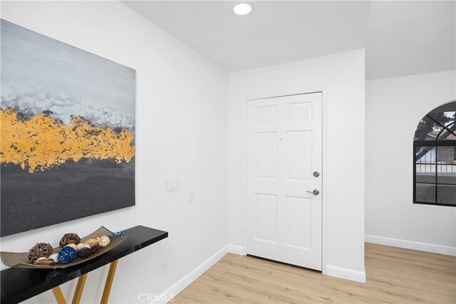 1348 Sandia St, Corona, CA 92882 - entryway featuring light wood-style flooring and recessed lighting
