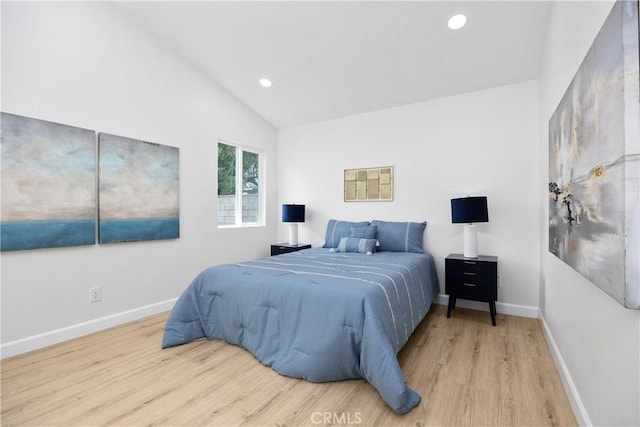 1348 Sandia St, Corona, CA 92882 - bedroom with wood finished floors, baseboards, lofted ceiling, and recessed lighting