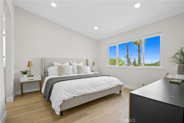 921 Boon Pl Unit A, Corona, CA 92881 - bedroom with baseboards, light wood finished floors, and recessed lighting