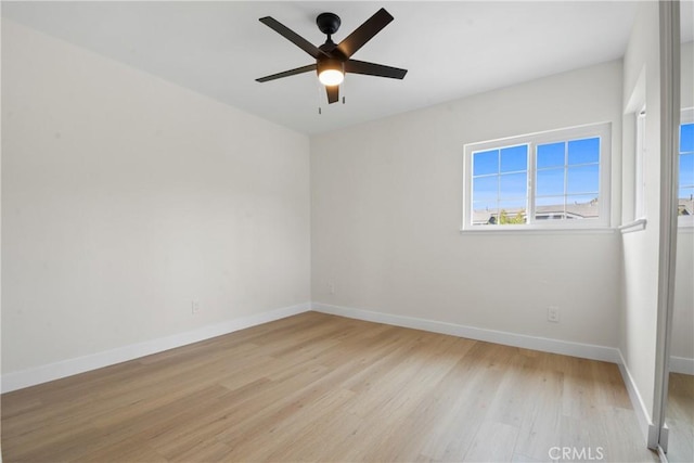 921 Boon Pl Unit A, Corona, CA 92881 - empty room with light wood-type flooring, baseboards, and ceiling fan