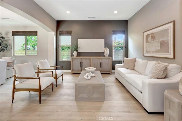 29310 Paseo Palmar, San Juan Capistrano, CA 92675 - living room featuring plenty of natural light, light wood-type flooring, and recessed lighting