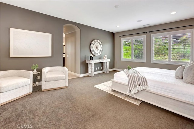 29310 Paseo Palmar, San Juan Capistrano, CA 92675 - bedroom featuring arched walkways, carpet floors, and recessed lighting