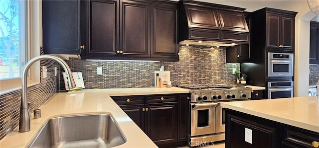 29310 Paseo Palmar, San Juan Capistrano, CA 92675 - kitchen with appliances with stainless steel finishes, light countertops, and backsplash