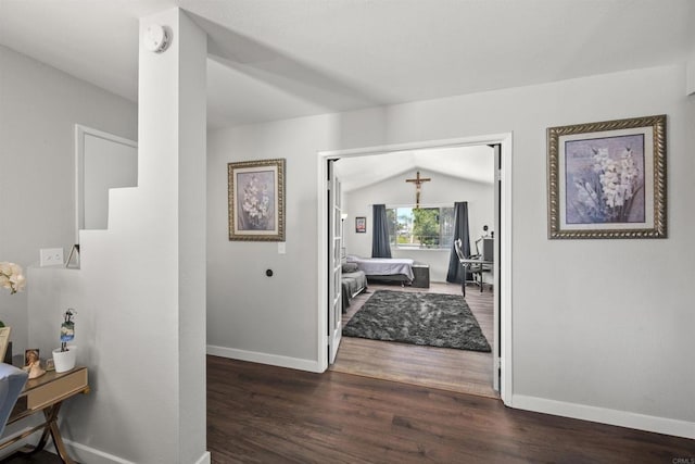22432245 S Lanoitan, National City, CA 91950 - hall featuring wood finished floors, baseboards, and vaulted ceiling