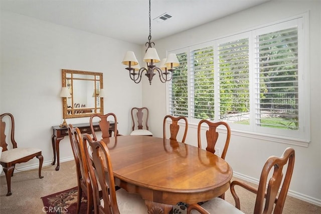 19728 Ellis Henry Ct, Newhall, CA 91321 - dining area featuring a chandelier, carpet, and baseboards