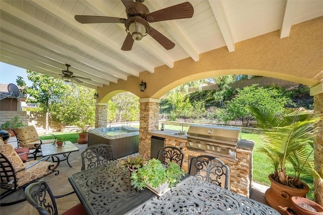 19728 Ellis Henry Ct, Newhall, CA 91321 - view of patio / terrace featuring ceiling fan and a sink