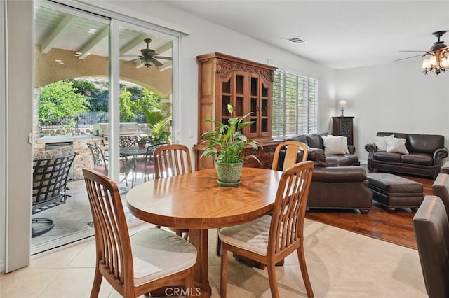 19728 Ellis Henry Ct, Newhall, CA 91321 - dining area with a ceiling fan