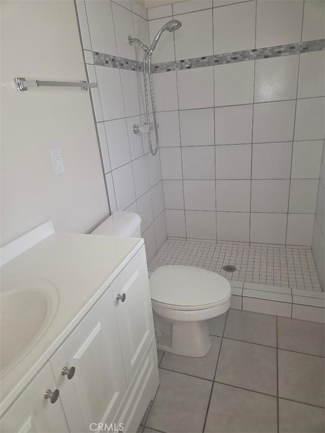 1512 Forane, Barstow, CA 92311 - full bath featuring vanity, a stall shower, toilet, and tile patterned flooring