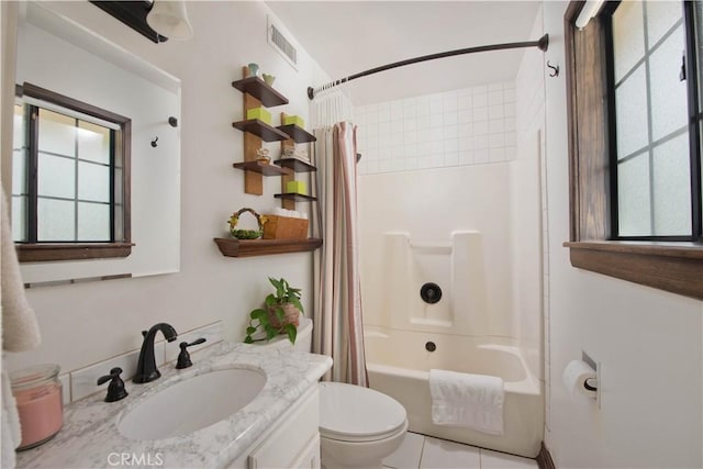 23328 Valley Circle Blvd, Chatsworth, CA 91311 - bathroom with toilet, healthy amount of natural light, shower / bath combination with curtain, and vanity