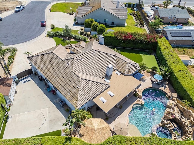 1459 W Quince Ct, Ontario, CA 91762 - aerial view of property and surrounding area featuring a pool