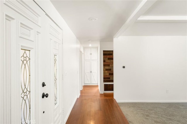 16481 Valle Vista Way, Riverside, CA 92506 - hallway featuring baseboards and wood finished floors