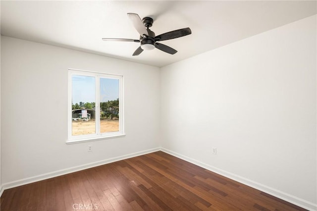 16481 Valle Vista Way, Riverside, CA 92506 - spare room with dark wood-style floors, baseboards, and ceiling fan