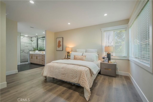 2445 Ocean View Dr, Upland, CA 91784 - bedroom featuring baseboards, wood finished floors, and recessed lighting