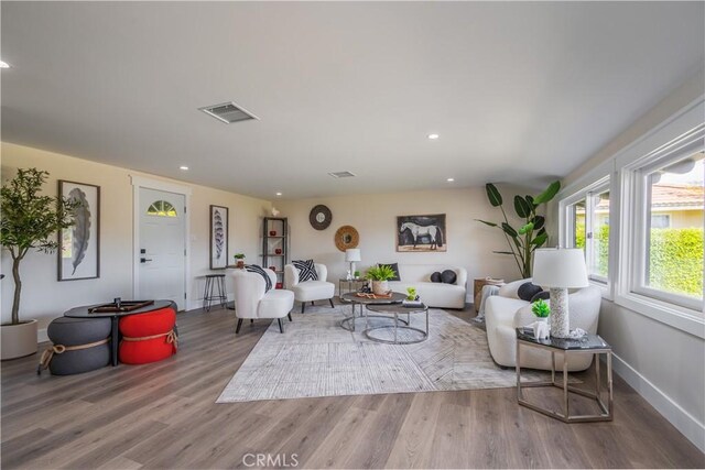 2445 Ocean View Dr, Upland, CA 91784 - living room with wood finished floors, recessed lighting, and baseboards